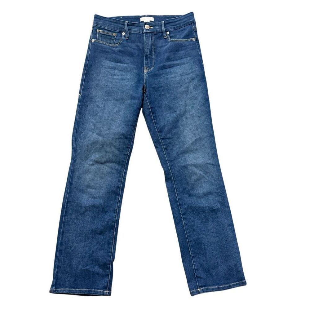 Good American blue high waited straight leg jeans size 6